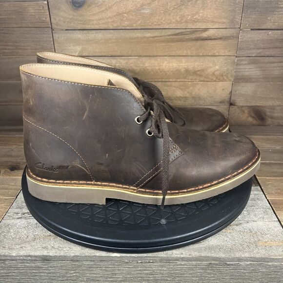 Clarks Woemsn Size 9.5M Bushacre 2 Dark Brown Lace Up Chukka Ankle Boots - Picture 1 of 10